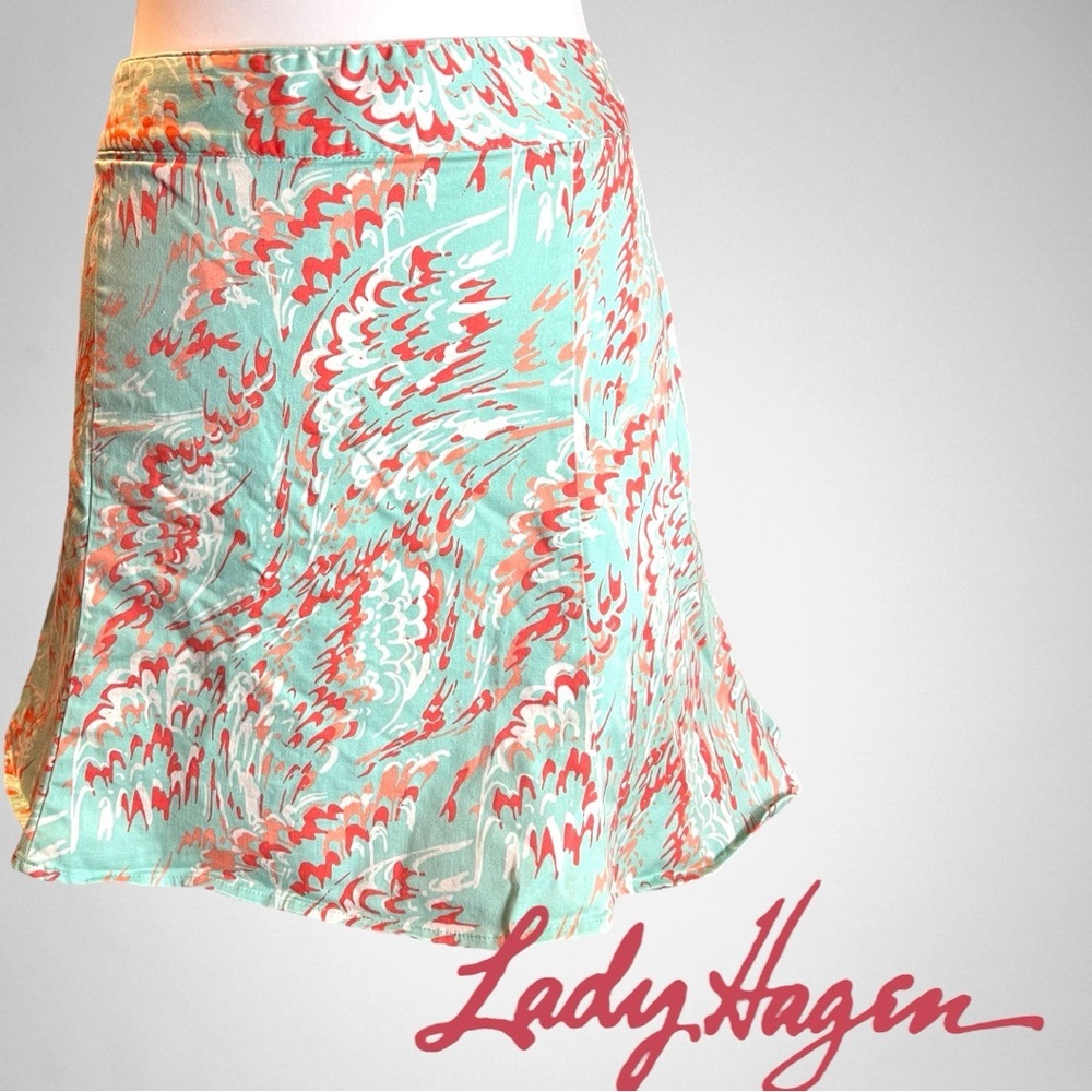 LADY HAGEN Ilford Women’s Coral and Mint Golf / Tennis Skort Size 12